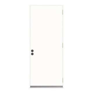 JELD WEN 32 In. X 80 In. Steel White Prehung Left Hand Outswing Entry 