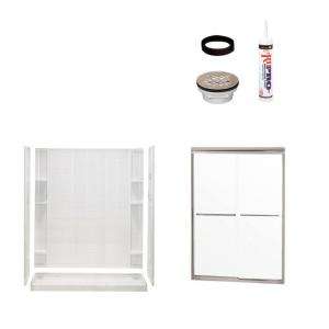   Tile Shower Kit in White with Satin Nickel Trim 7213 5475NC at The
