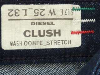 NWT Diesel Clush Black Stretch Jeans Size 25 $170 Italy  