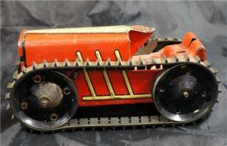 Vintage 1930s Tin Marx Tractor Toy Works Has Winder Key  