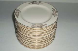   Vintage LifeTime China Prairie Gold Wheat Rimmed Bread Dessert Plates