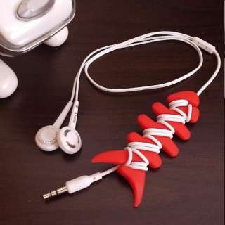 6x Fish Bone Earphone Cable Winder Cord Wrap Manager  