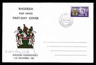 Rhodesia 1965 Independence Cover Signed by Ian Smith  
