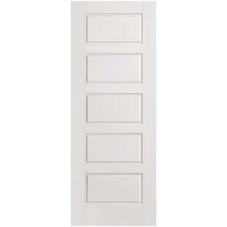   80 in. White 5 Panel Interior Right Hand Prehung Door with Flat Jamb
