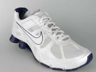 NIKE SHOX TURBO+ 12 NEW Mens White Blue iPod Ready Running Shoes Size 