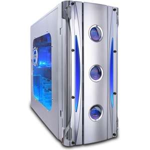 Apevia Silver X Cruiser Case ATX Mid Tower Case with Clear Side, Front 