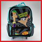 16 Disney Phineas and Ferb Roller Backpack Rolling Blu  