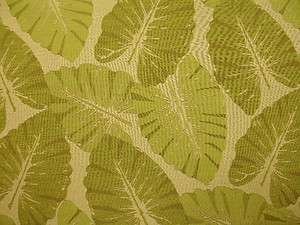 Green Natural Woven Large Tropical Leaves Upholstery Fabric  