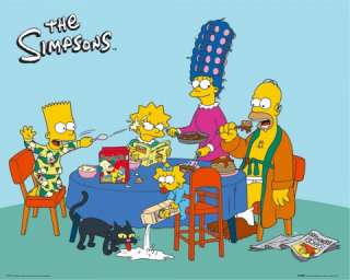 Die Simpsons   Familien Frühstück Poster Plakat #49518  