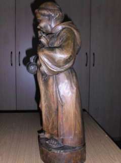 Holzfigur, Mönch, Bildhauermeister Leonh. Höldrich, Oberammergau in 