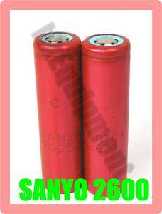 Sanyo 18650 2.6Ah 2600mAh Li ion 3.7v Battery x2  