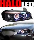 blk drl led halo rims projector head lights lamps signal 2000 2001 