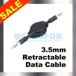 5MM RETRACTABLE AUXILIARY CABLE CORD FOR IPOD  NEW  