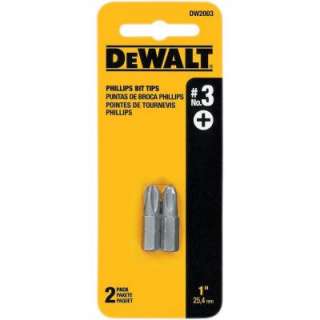 DEWALT 1 In. Tool Steel No. 3 Phillips Head Bit Tips (2 Pack) DW2003 Z 