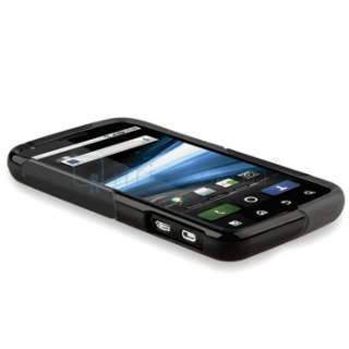For Motorola Atrix 4G MB860 Black+White TPU Skin Cover Case+Screen 