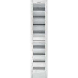 Builders Edge 15 In. X 67 In. Louvered Shutters Pair #117 Bright White 