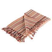 Home Stripe Cotton Throw Wallace   Red