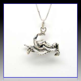   Solid Sterling Silver Necklace Octopus Charm Pendant Gift USA SC26086
