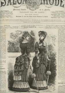 ORIGINAL SALON MODE July 29,1882 +clothing PATTERN  
