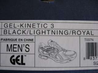   Gel Kinetic 3 Black Lightning Royal Blue MEN US 10.5 EUR 44.5  