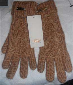 NEW UGG AUSTRALIA Wool Cable Stitch Gloves,Sand  
