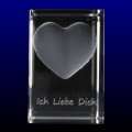 VIP LASER 3D Glaskristall XL Herz mit Text Ich Liebe Dich   das 