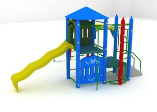 Playground Color Crayon Theme Plastic Gym and Fort Set  