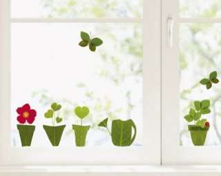 Fenstersticker Blumen und Schmetterlinge Fensterbilder  