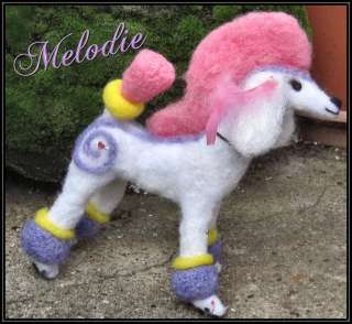 OOAK Needle Felted Creative Groomed Mohawk Poodle Dog Melodie by Bren 