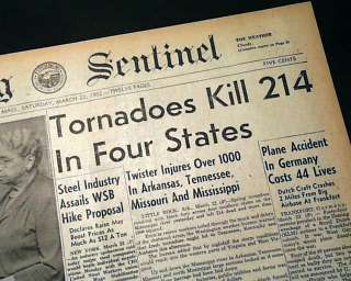 DIERKS AR Arkansas Tornadoes Outbreak1952 Old Newspaper  