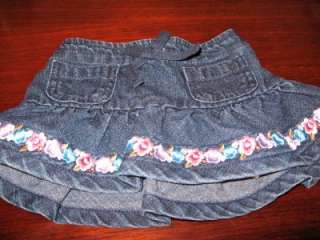 New Carters denim blue jean ruffle skirt girls 3 6 m  