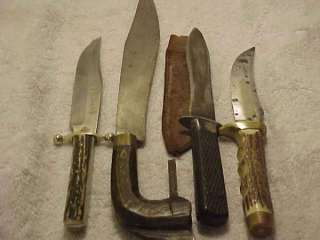 VINTAGE FIXED BLADE KNIFES BOWIE HUBERTUS VICTORY LOT 4  