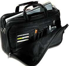Millennium Leather Vaqueta Organizer Laptop Briefcase    