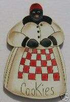 Magnet Cookie Jar Mammy shape Wood Primitive Folk Art  