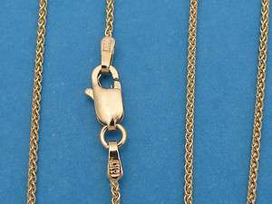 14K Solid Yellow Gold 1mm ROUND WHEAT Chain Necklace   24  
