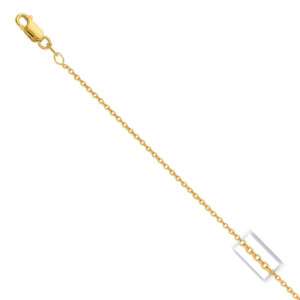 Solid Rolo Round Cable Chain Necklace 14K Yellow Gold  