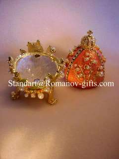 Russian Imperial LILY of the VALLEY EGG& wh Pendant  