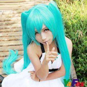   Fashion 130CM Long Vocaloid Miku blue straight wig Cosplay Party Wigs