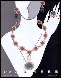 1982 David Webb Jewelry Ad New York Houston Galleria  
