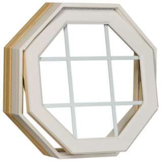 Poly Clad Venting Octagon Windows, 24 in. x 24 in., White, Rough 
