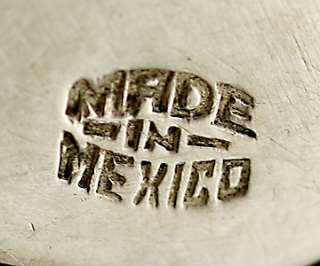 MEXICAN STERLING SILVER & REDDISH PURPLE STONE PIN  