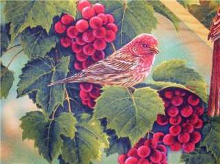 New Birds In Fruit Panel Fabric Wall Animal Wildlife  
