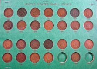 PARTIAL INDIAN HEAD CENT SET, IN VERY OLD ALBUM, SEE DISCRIPTION FOR 