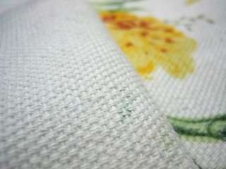 Da55 Per Meter White Yellow Red Flower Linen Sofa/Cushion Cover Fabric 
