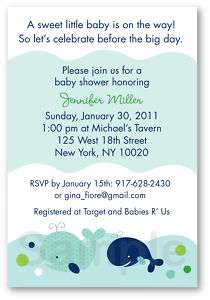 Little Whale Nautical Baby Shower Invitation Printable  