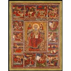   Jahrhundert, Heiliger Nikolaus / Ikone, 53 x 71   Holz Corum S Gold