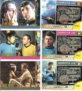 1998 Star Trek TOS Character Log Card Set (158 cards) All 3 Series 