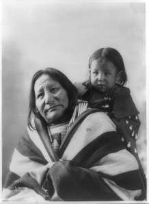 Photo 1899 Sioux Indian Eagle Feather and Baby  