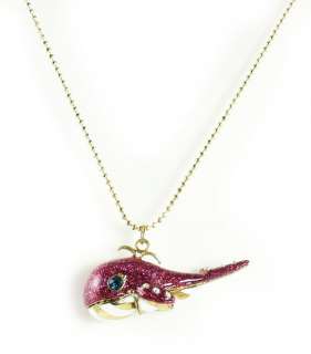Betsey Johnson Jewelry Sea Excursion Long Pink Whale Necklace New 2012 