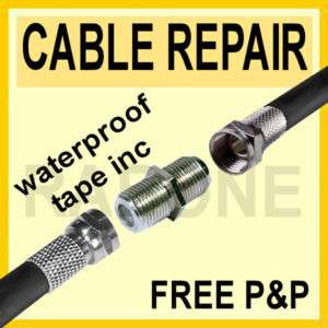 Coax Cable Repair kit SKY TV VIRGIN F Plugs Joiner TAPE  